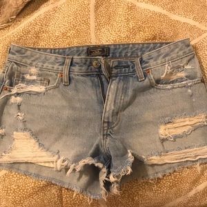 Abercrombie and Fitch Distressed Denim Short